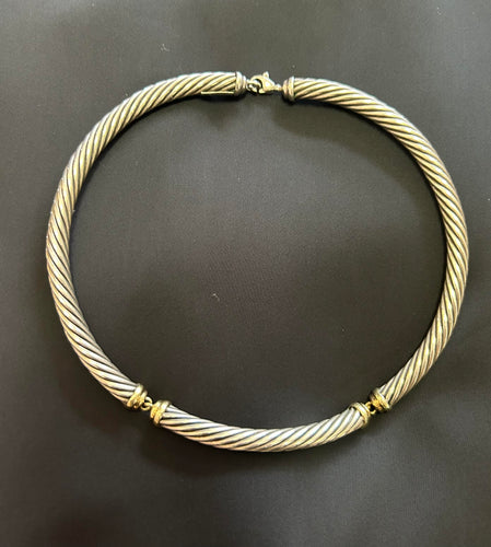 David Yurman 14K Gold Cable Choker Necklace