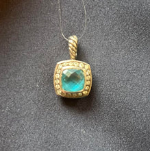 Load image into Gallery viewer, David Yurman 925 Sterling Silver Pendant with Blue Diamond