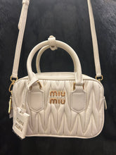 Load image into Gallery viewer, White Miu Miu Small Leather Matelasse Arcadie Top Handle Bag