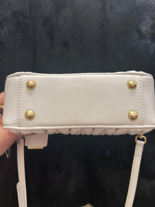 White Miu Miu Small Leather Matelasse Arcadie Top Handle Bag