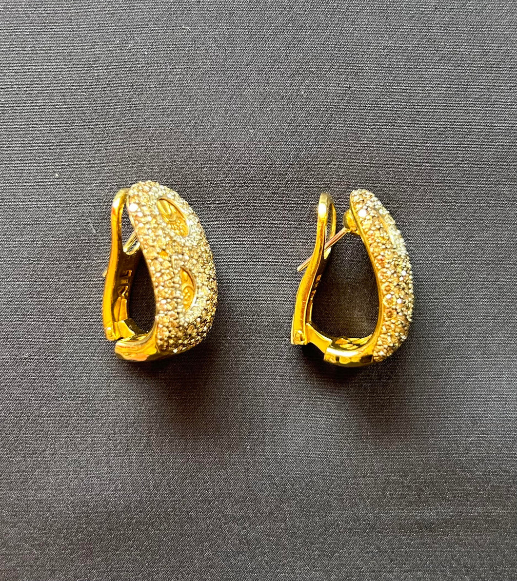 Roberto Coin 18K Gold and 3.85 K Diamond Pierce & Clip Cominbation Earrings